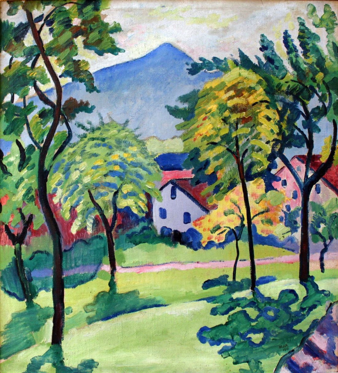 Tegernsee Landscape Anagoria Canvas Art - August Macke (18 x 24)