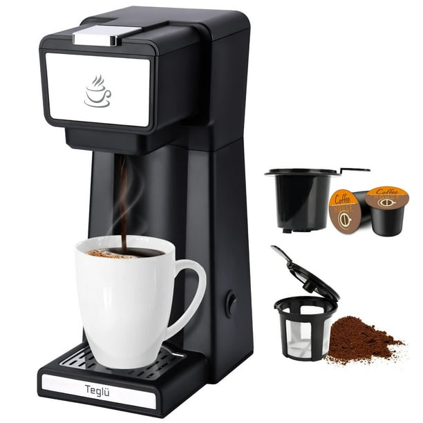 Teglu Upgraded Single Serve Coffee Maker 2 in 1 for K Cup Pods & Ground