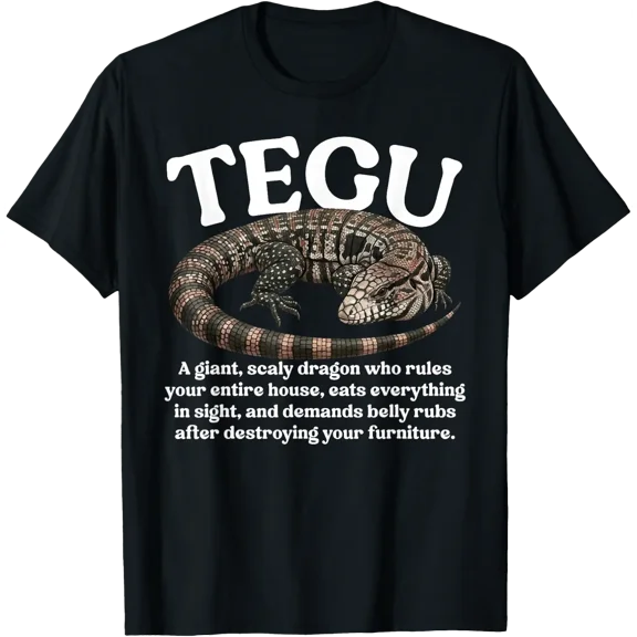 Tegu Lizard Owner Definition Graphic T Shirt Size S-5XL