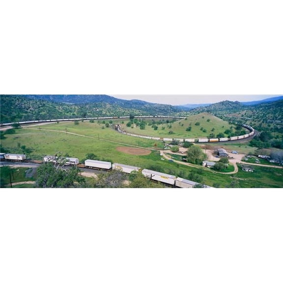 The Tehachapi Train Loop Near Tehachapi California is The Historic Location of The Southern Pacific Railroad Where Freight Trains Gain 77 Feet in Elevation & Show Freight Cars