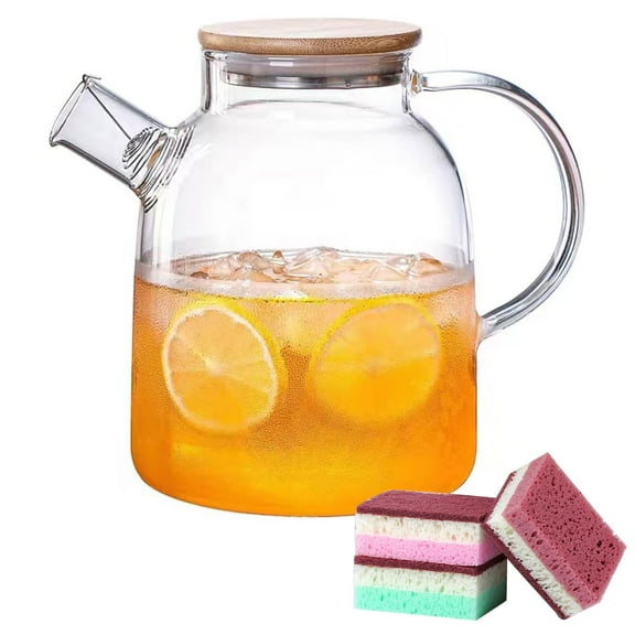 Tehan Glass Teapot with Infuser for Loose Tea and Blooming Tea, Heat Resistant Glass Teapot and Kettle for Stovetop, Perfect Tea Maker, 1600ml/54oz