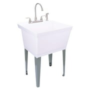 Tehila 19 Gallon Utility Sink with Stainless Steel High Rise Kitchen Faucet 6501