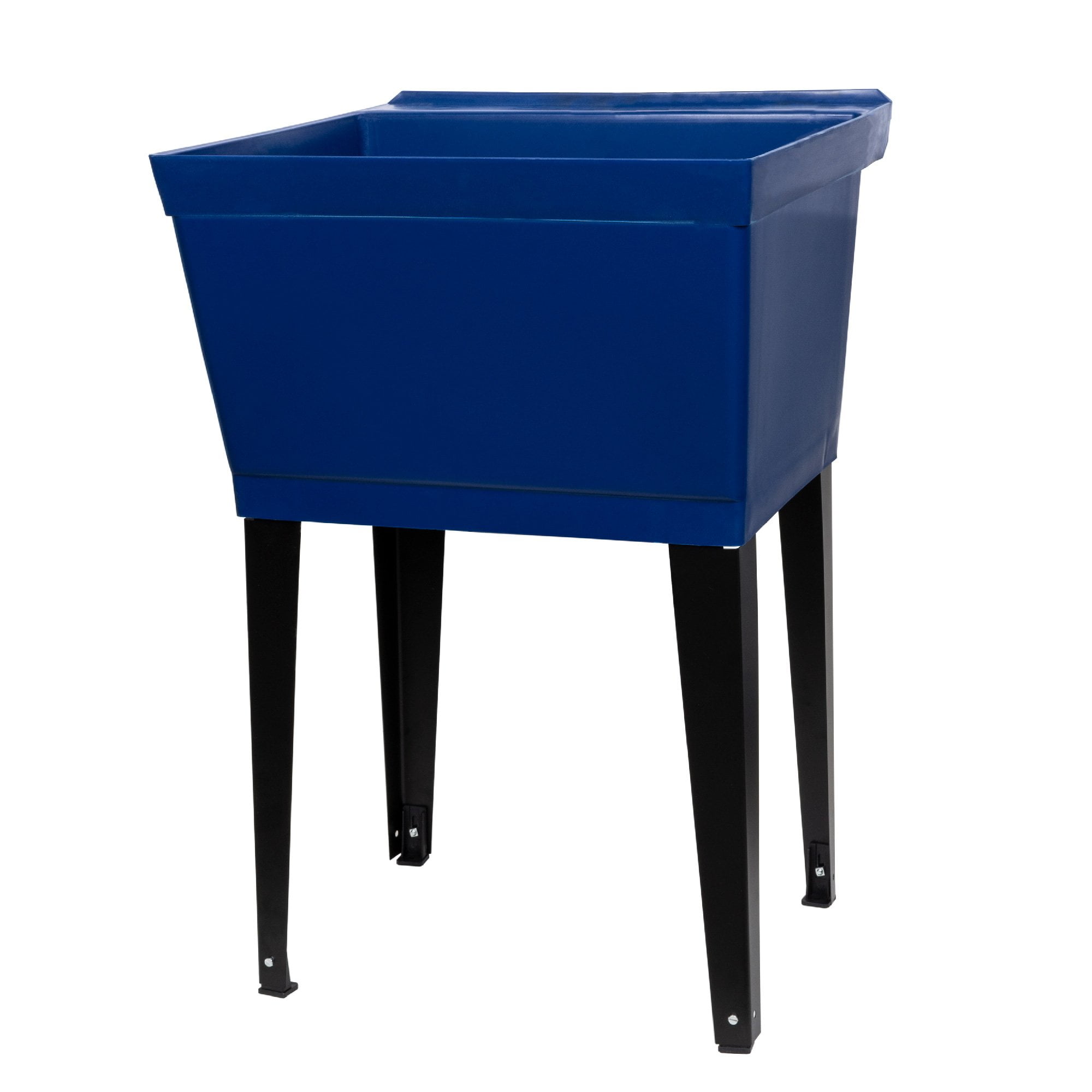 Tehila Blue 19 Gallon Utility Sink Black Legs and P-Trap Kit for Laundry room, Basement, Garage