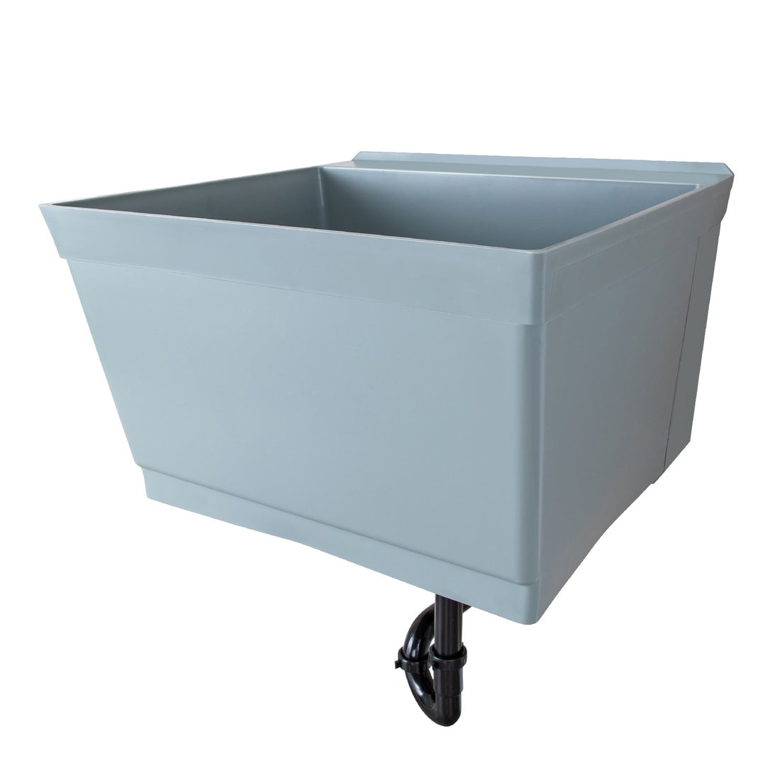 Tehila Wall-Mounted Gray Utility Sink with Drain Assembly Kit