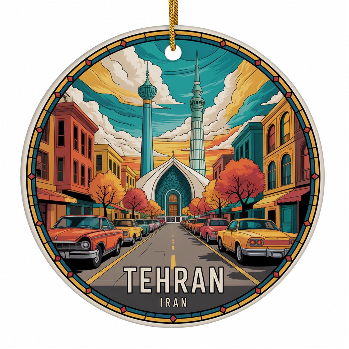 Iran Shop Sign Tehran Holiday Souvenir Ornament, Iran Travel Christmas Keepsake ...
