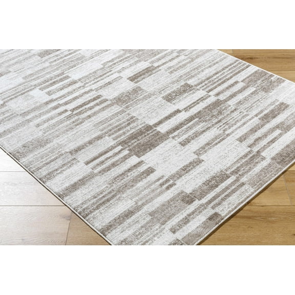 Tehya Contemporary Area Rug - Light Silver, Slate Blue, Sterling Gray - 5'3" x 7'3"