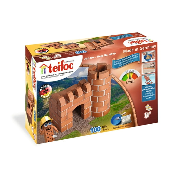 Teifoc 4070 Small Castle & Pen Holder, Model Building Kit - 100 Piece