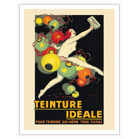 Teinture Idéale Fabric Dyes - Vintage French Advertising Poster by Jean D'Ylen c.1929 - Fine Art Matte Paper Print (Unframed) 20x26in