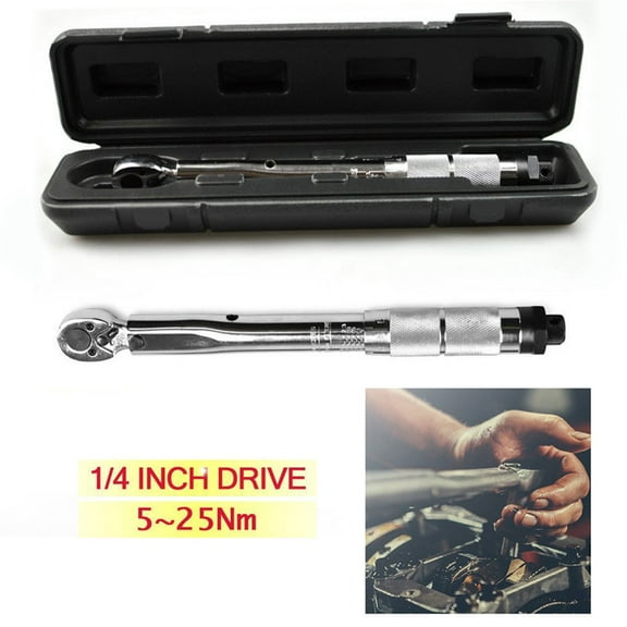 Teissuly 1/4-Inch Drive Click Torque Wrench, Multi-use Drive Torque Wrench Adjustable Hand Spanner Ratchet Repair Tool Drive Click Torque Wrench Auto Repair Hand Tools