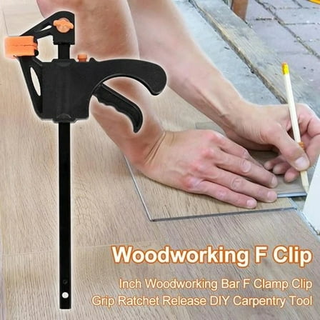 Teissuly 1 PCS 4inch Bar F Clamps Clip Grip Quick Ratchet Release Woodworking DIY Hand Tool Kit
