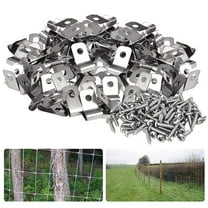 Teissuly 100 Pcs Fence Wire Clamps With 100 Pcs Screws Metal Wire Clips Mount Welded Wire To Vinyl Wood Or Metal Fence For 12-16 Gauge Wire Fencing