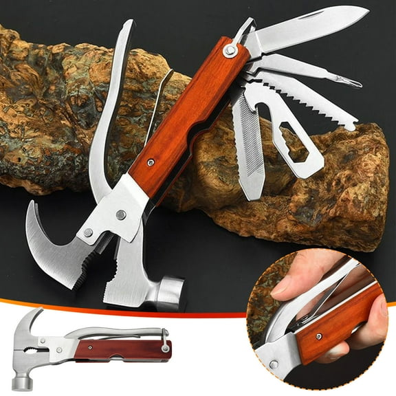 Teissuly 16-in-1 Portable Multi-Functional Claw Hammer Tool Small Hammer Multitool Presents Gifts For From Daughter Son