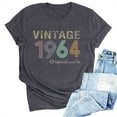 thumbnail image 1 of Teissuly 1964 Vintage Shirt For Women 60th Birthday Gifts 1964 Birthday Gifts Idea Retro Short Sleevel T Shirts Party Tops Funny Tees, 1 of 4