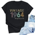 thumbnail image 1 of Teissuly 1964 Vintage Shirt For Women 60th Birthday Gifts 1964 Birthday Gifts Idea Retro Short Sleevel T Shirts Party Tops Funny Tees, 1 of 4