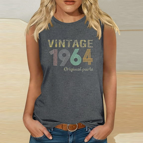 Teissuly 1964 Vintage Shirt For Women 60th Birthday Gifts 1964 Birthday Gifts Idea Retro T Shirts Party Tops Funny Tees