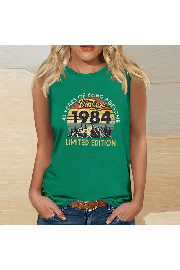 1984 Vintage Shirt For Women 40th Birthday Gifts Idea Retro T Shirts Party Tops Funny Tees