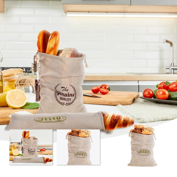Teissuly 1Pcs Linen Bread Bags,Natural Unbleached Bread Bags, Reusable Drawstring Bag for Loaf, Homemade Artisan Bread Storage, Linen Bags for Food Storage, Ideal Gift for Bakers