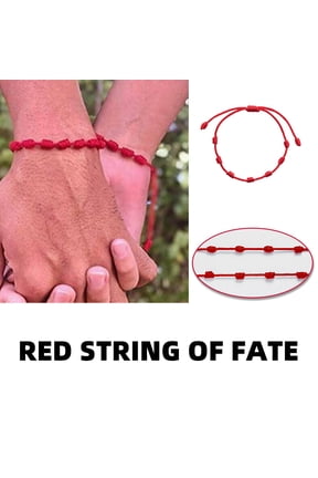 2 Of Red String Friendship Couple Woven Paper Card Bracelet