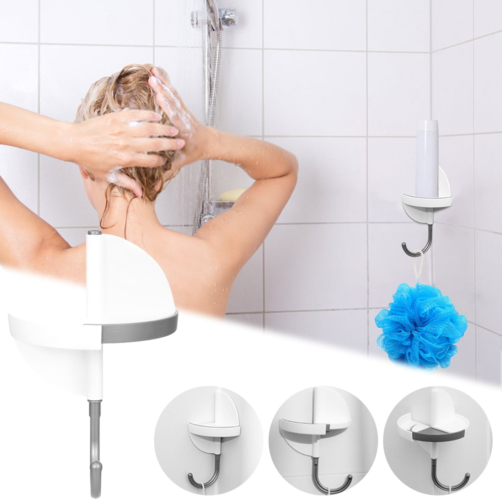 Teissuly 2-in-1 No-Drill Hook For Kitchen And Bathroom,270° Rotatable ...