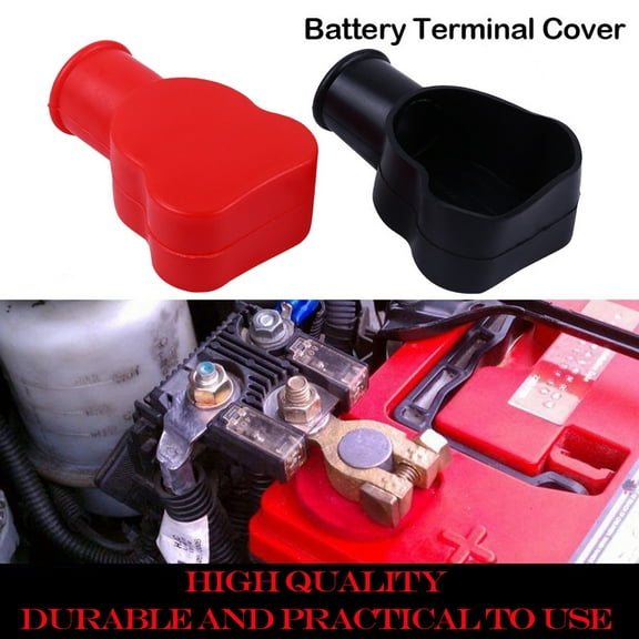 Teissuly 2 pc Car Battery Negative Positive Terminal Covers Cap Insulating Protector