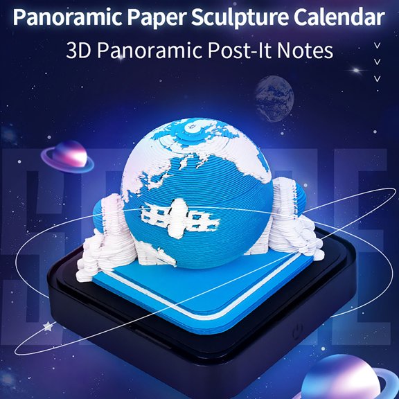 Teissuly 2024 Desk Calendar Gift Festival Commemorative Gift Three-dimensional Paper Carving Ornament Earth Calendar