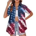 thumbnail image 1 of Teissuly 2024 Summer New Casual Fashion Independence Day Print Short-sleeved Shirt, 1 of 4