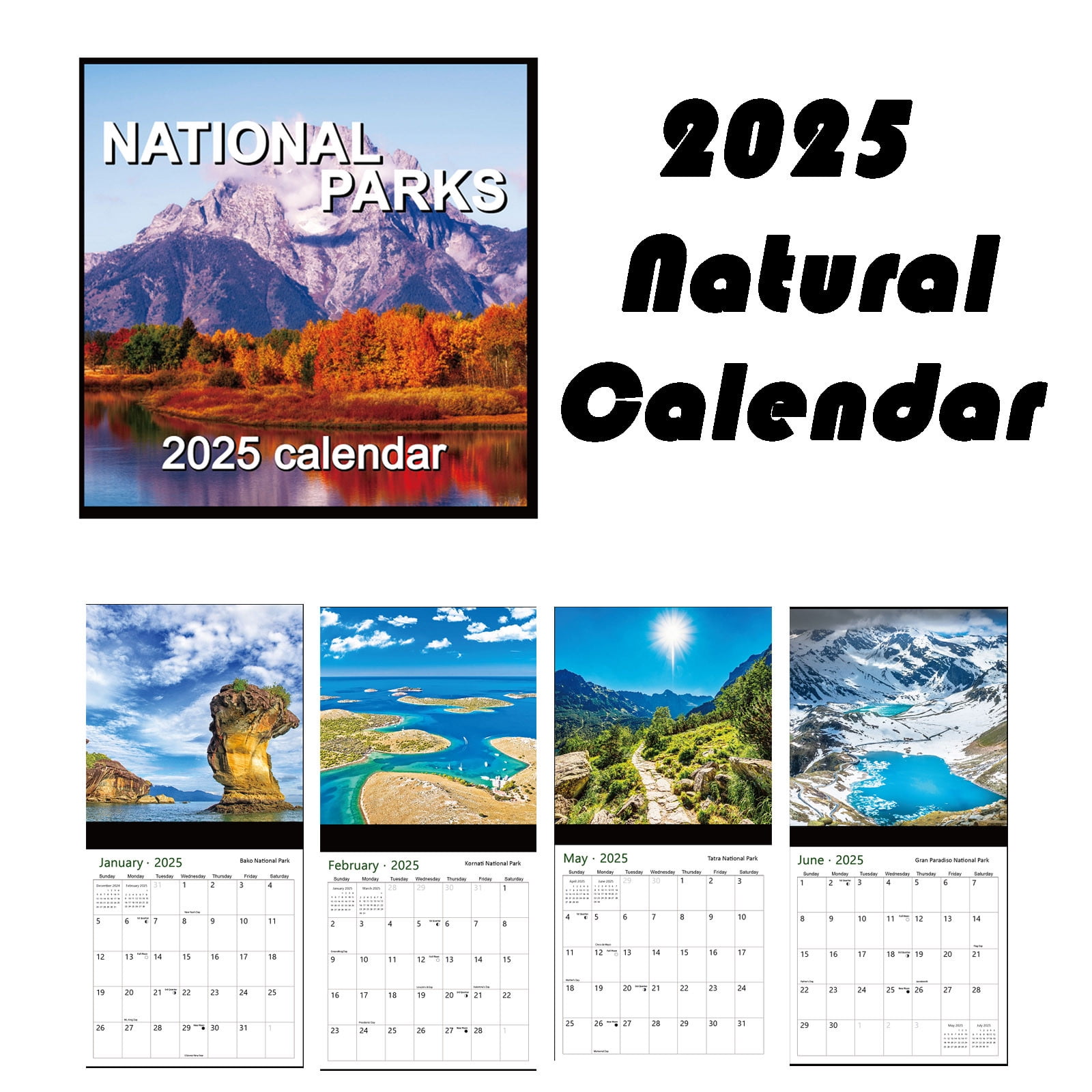 Teissuly 2025 Wall Calendar Nationals Parks Wall Calendar Full Page