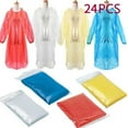 thumbnail image 1 of Teissuly 24Pcs Disposable Rain Ponchos,Rain Poncho Bulk Pack Disposable Ponchos Adults Emergency Raincoat,Plastic Raincoat with Drawstring Hood,Waterproof Raincoats for Camping Hiking Concert, 1 of 6