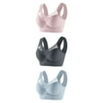 thumbnail image 1 of Teissuly 3PC Women Without Underwire Underwear Thin Lace Solid Color Push-up Adjustment Bra, 1 of 2