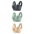 thumbnail image 1 of Teissuly 3PC Women Without Underwire Underwear Thin Lace Solid Color Push-up Adjustment Bra, 1 of 2