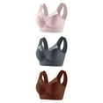 thumbnail image 1 of Teissuly 3PC Women Without Underwire Underwear Thin Lace Solid Color Push-up Adjustment Bra, 1 of 2
