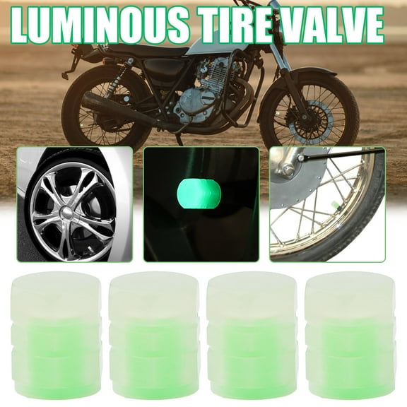 Teissuly 4PCS Universal Night Luminous Rhinestone Tire Wheel Valves Cap Cover Car Utility