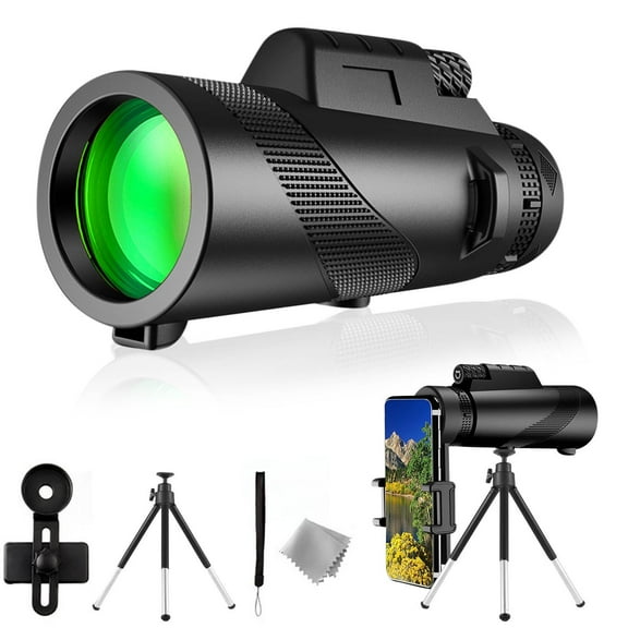 Teissuly 50X60 Monocular Telescope High Power Monocular for Adults with Phone Adapter& Tripod& Hand Strap Low Night Vision Monocular Equipped with BAK4 Prism for Bird Watching Hunting Traveling