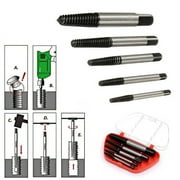 Teissuly 5PCS Screw Extractor Easy Out Set Drill Bits, Guide Broken Damaged Bolt Remover Tools Kit Set,Model: 1/8",1/4",5/16",7/16",9/16"