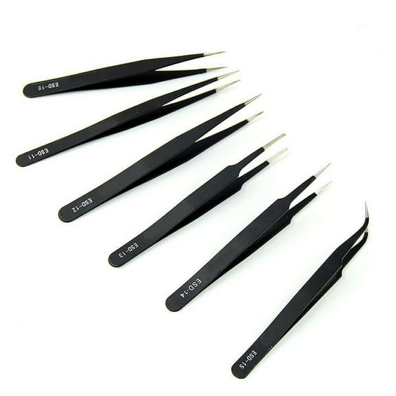 Teissuly 6pcs BGA Precision Tweezer Set Antistatic Tweezers Stainless Tweezers