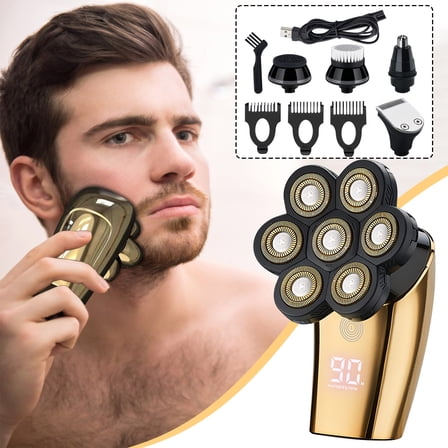 Teissuly 7D Independently 7 Cutter Floating Electric Multifunction USB Charge Shaver For Men