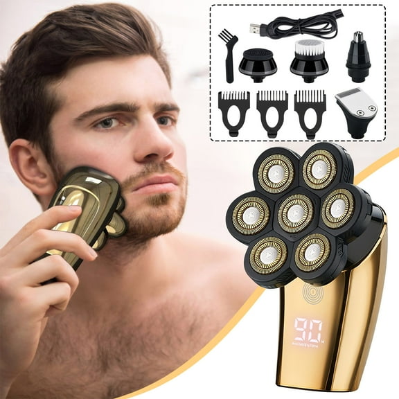 Teissuly 7D Independently 7 Cutter Floating Electric Multifunction USB Charge Shaver For Men