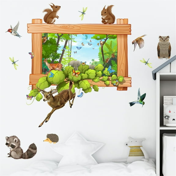 Teissuly And Plant Wall Sticker Living Room Bedroom Glass Window Decoration