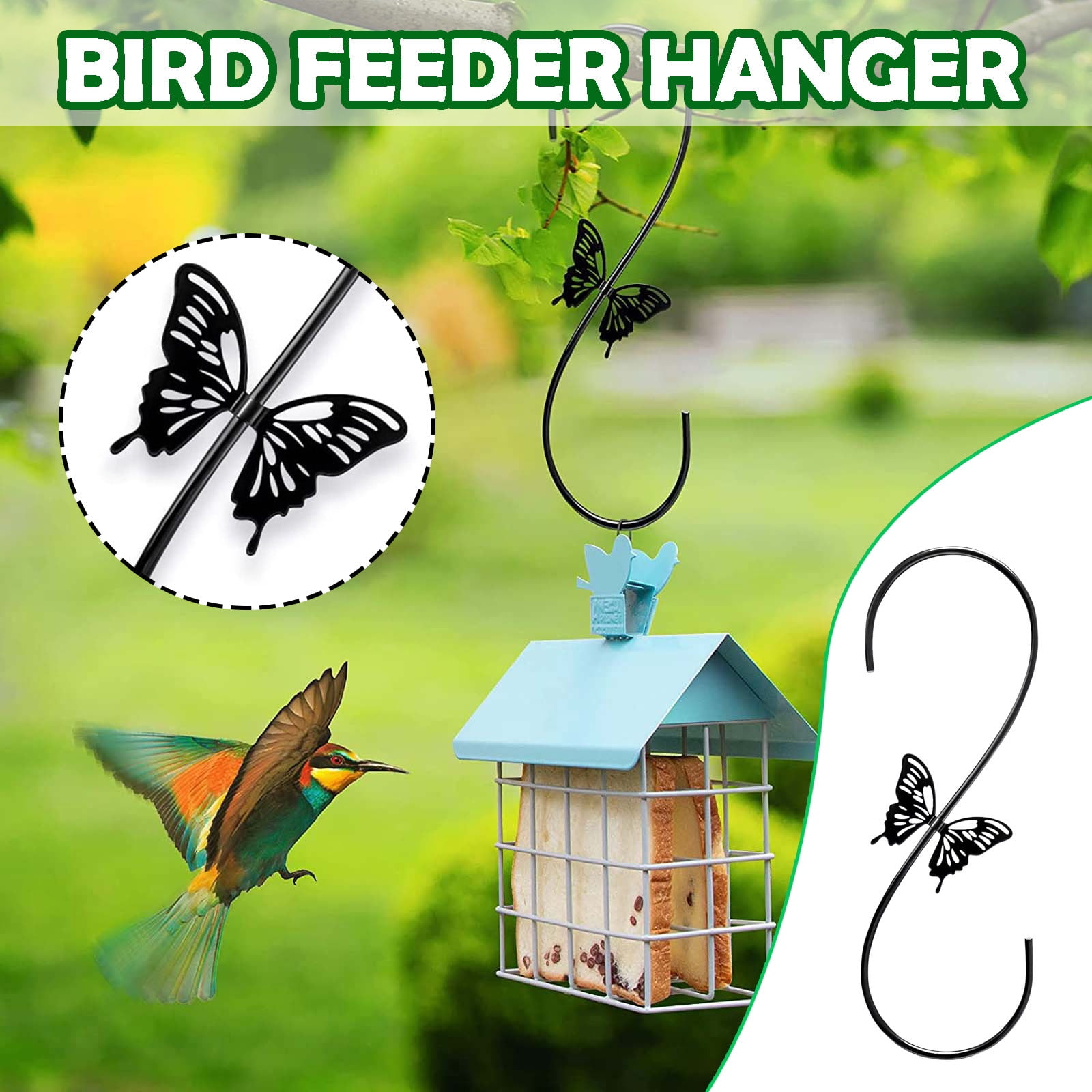 Teissuly Attractive Bird Feeders Hanger 12Inch, 1PCS Metal Hummingbird
