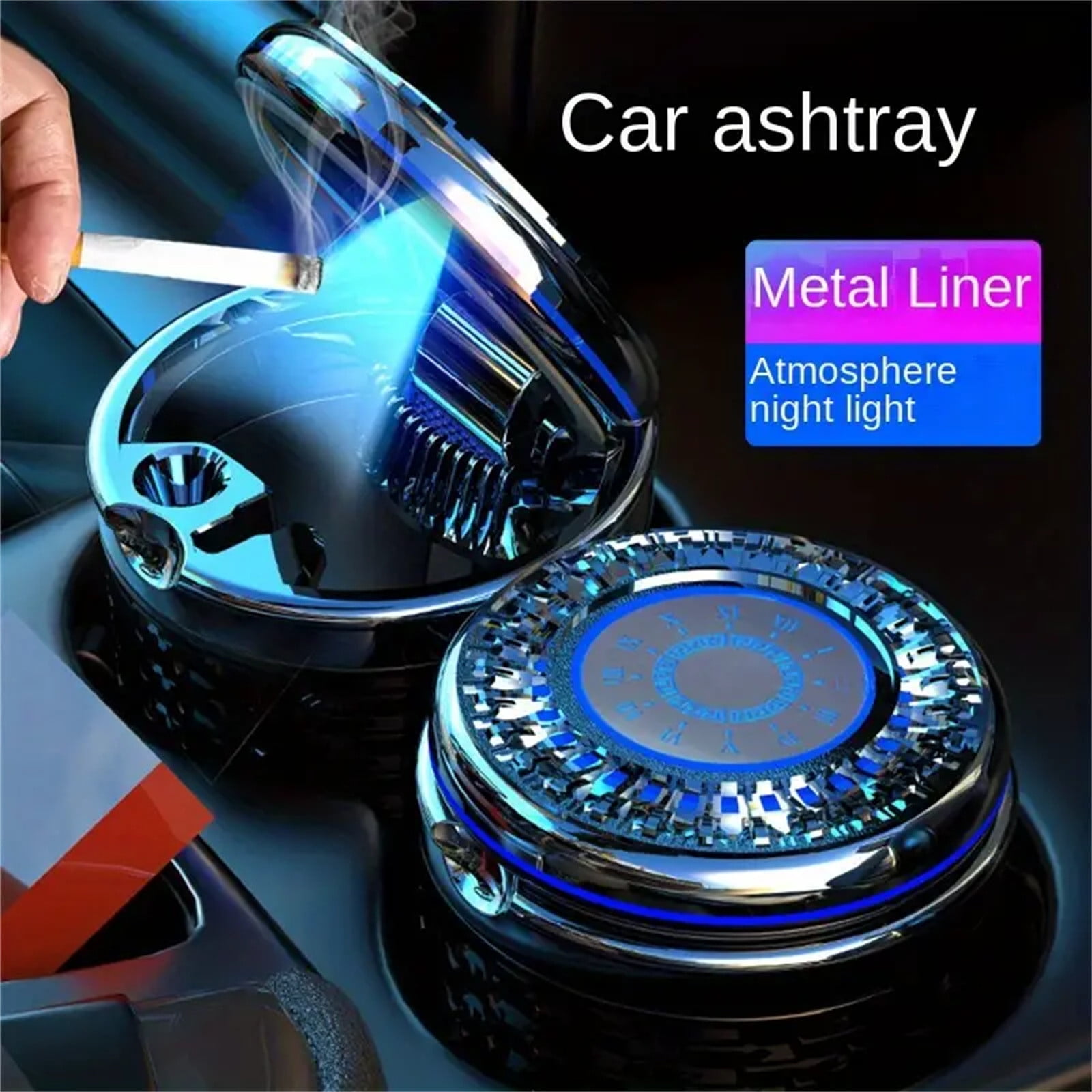Teissuly Automotive Products With LED Car Ashtrays Metal Vessels For