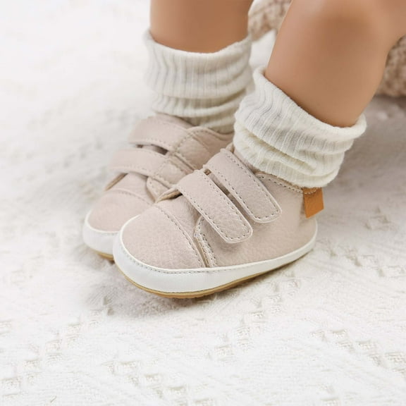 Teissuly Baby Boys Girls Shoes Non-Slip Rubber Sole High-Top Infant First Walking Shoes Toddler Crib Shoes Newborn Loafers Flats