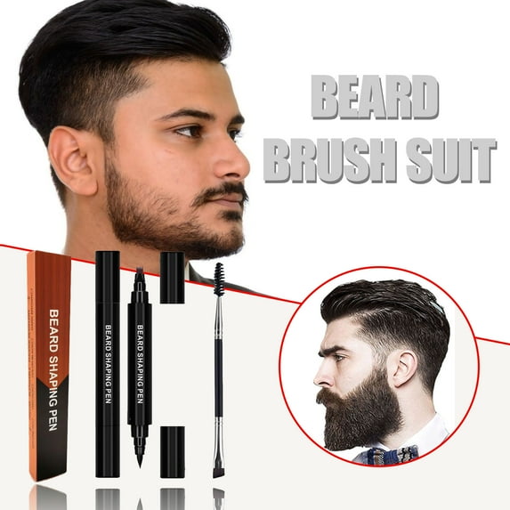 Teissuly Beard Shaping Tool Men Hair Symmetr Beard filler pen and beard shaping tool set
