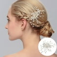 thumbnail image 1 of Teissuly Bridal Wedding Crystal Alloy Hair Accessories Hair Comb Pearl Pin Coil Hair Iron, 1 of 9