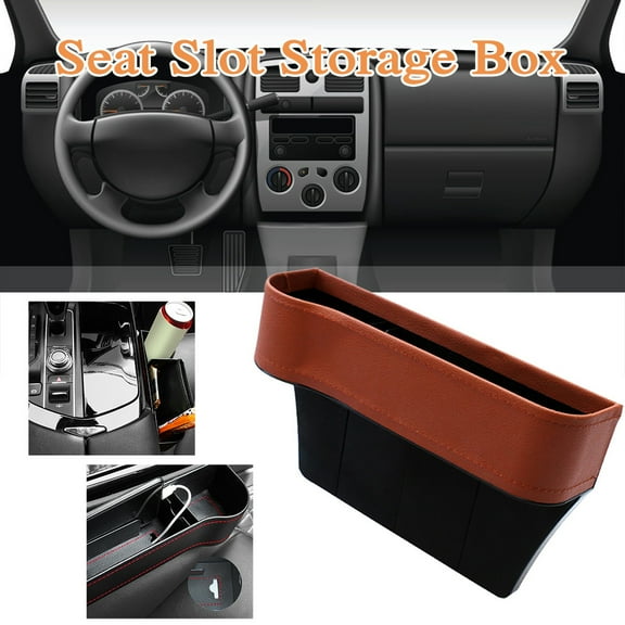 Teissuly Car Seat Pockets Leather Car Console Side Organizer Seat Gap-Filler Catch Caddy
