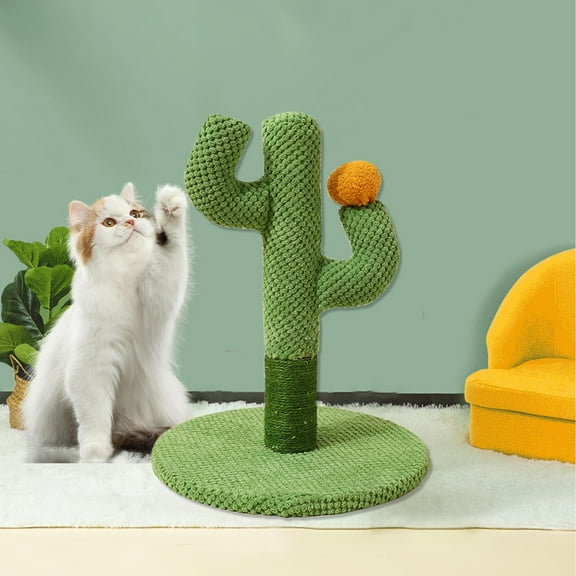 Teissuly Cats Scratching Post Cactus Cats Scratcher With Nature Sisal Rope For Indoor Adults Cats And Kittens Against Carpet Scratch Post