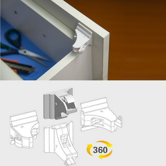Teissuly Child Safety Magnetic Cabinet Locks(4 Locks + 1 Keys), Baby Proof, No Tools Or Screws Needed