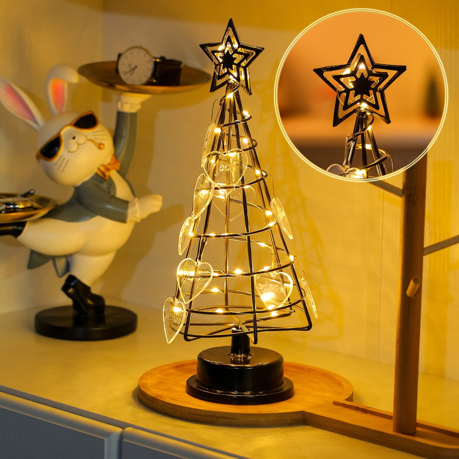 Teissuly Christmas Decorations Black X Friday Wrought Iron Luminous