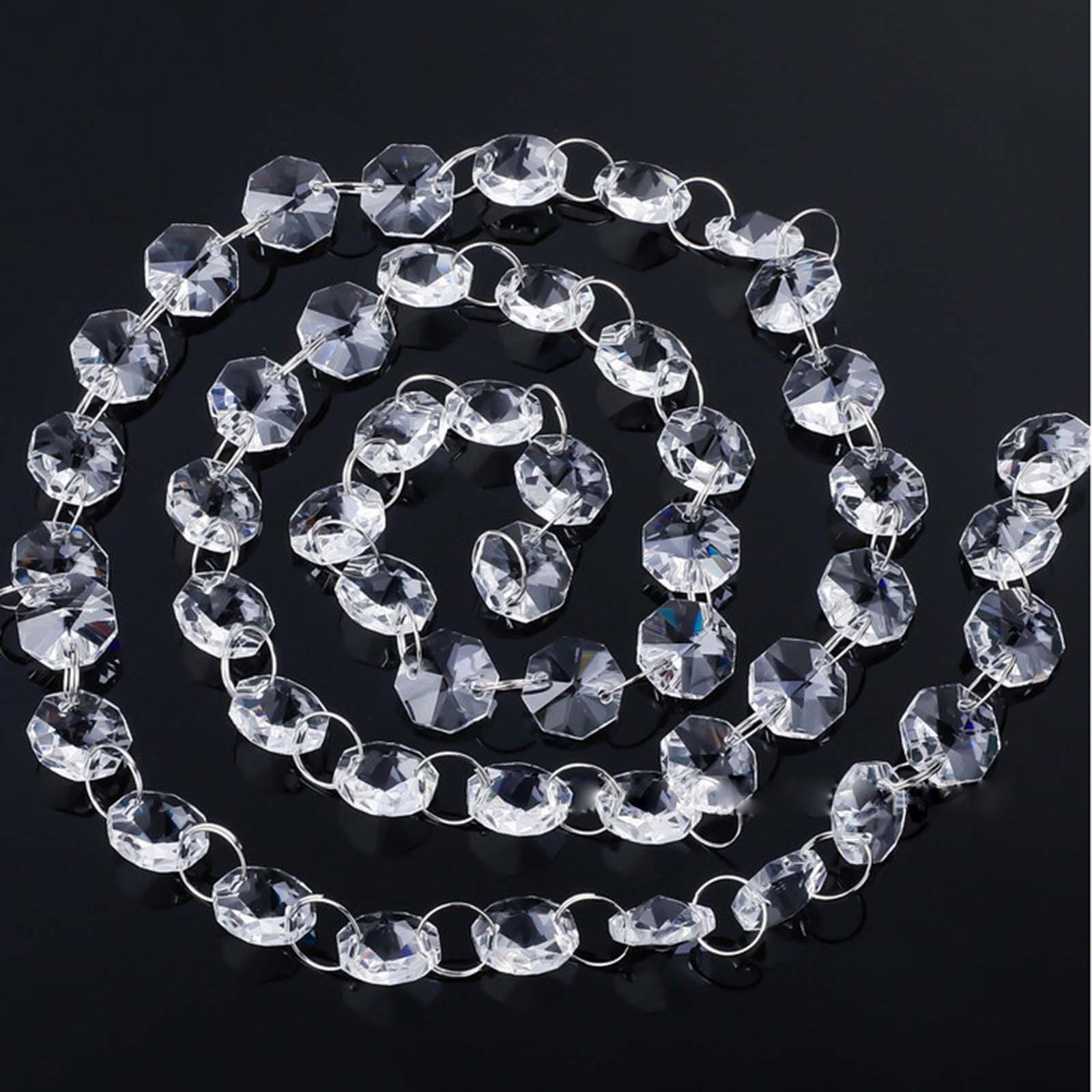 Teissuly Clearance 1Pcs Crystal Glass Beads Curtain, Luxury Hanging Door Beads Window Wedding
