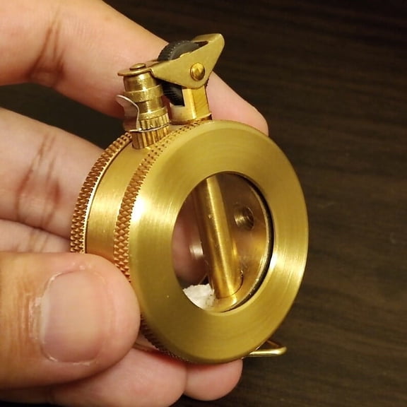 Teissuly Clearance Brass Kerosene Lighter Retro Kerosene Lighter With Transparent Compartment Best Gift