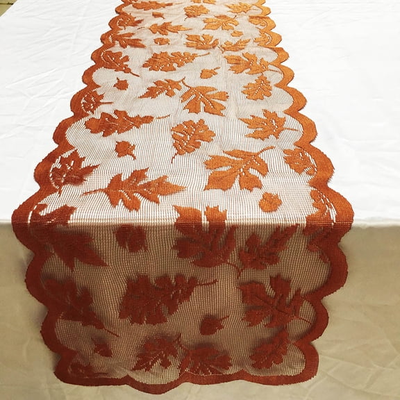 Teissuly Clearance Fall Table Runner 13“x72” - Maple Leaf Lace Table Runner for Thanksgiving Dinner Party Table Decorations - Autumn Home Kitchen Restaurant Decor